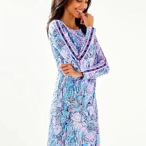 NEW Lilly Pulitzer BELINE DRESS Lapis Lazuli Horseshoe Bay Pink Blue